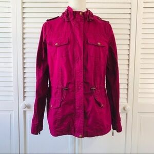 2/$50 BONGO Dark Pink Hooded Jacket Size Medium